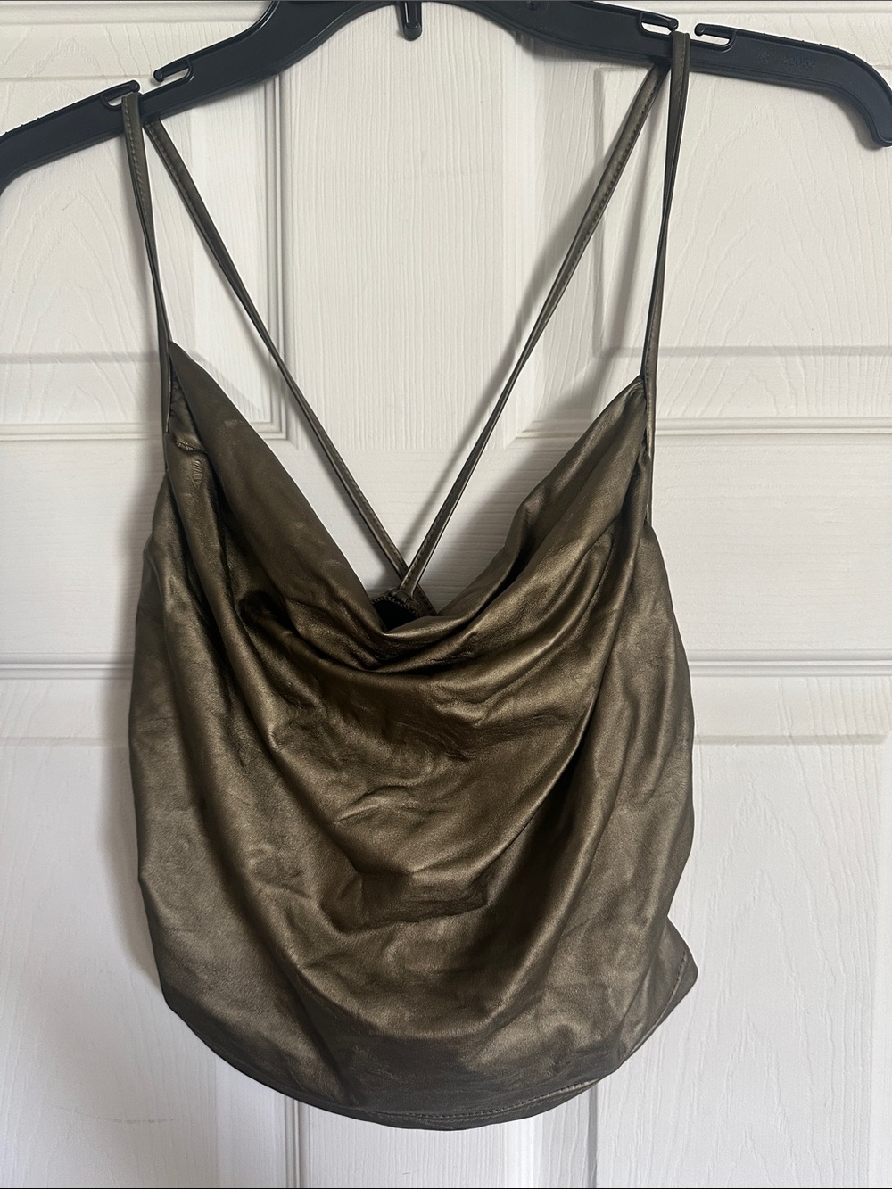 Metallic Olive Green/Black crop tank bundle